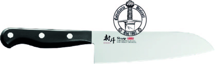 Coltello Santoku Chef 17cm – Acciaio Inox 5Cr15Mov – Lama Affilata Con Cava – Manico In Legno – Taglio Di Carne, Pesce, Verdure