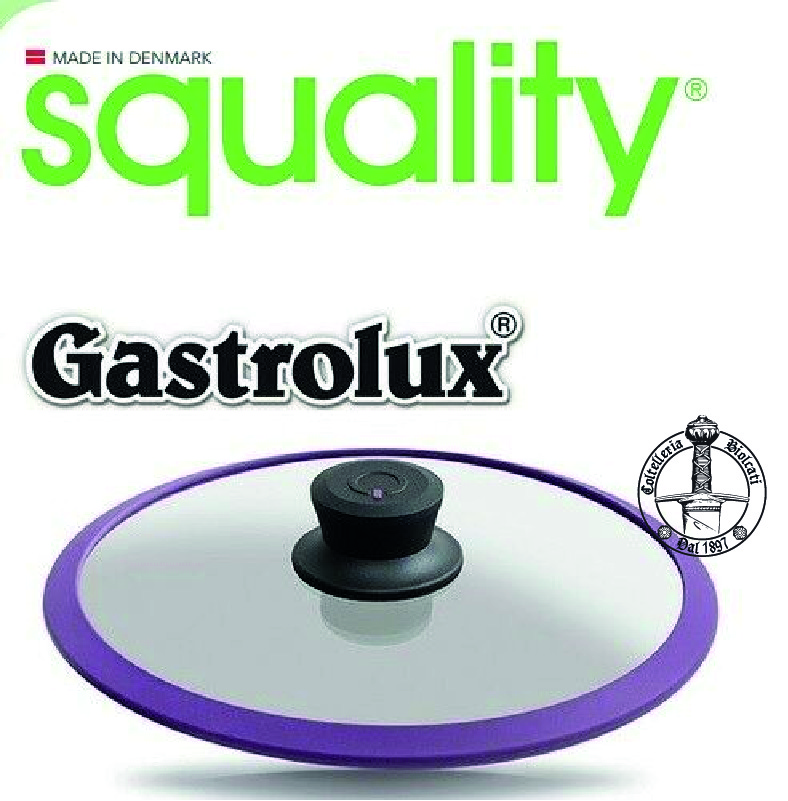 GASTROLUX COPERCHIO Ø 28 VETRO con Bordo Silicone colore viola