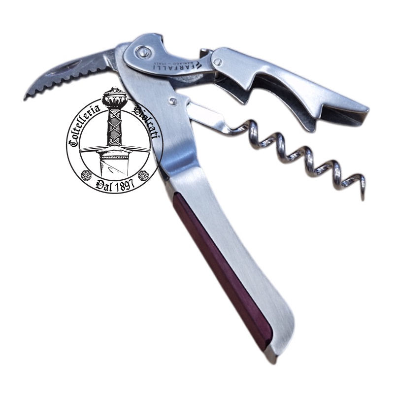 Cavatappi d'autore Gulliver Inox e Amaranto - Farfalli