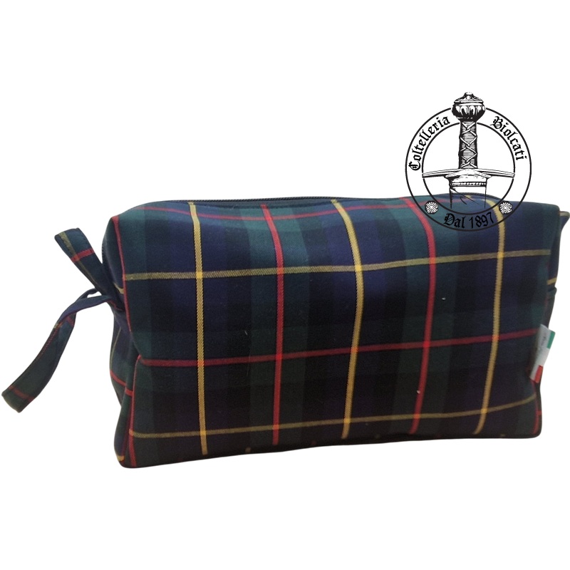 Trousse da Viaggio Rettangolare Tartan Verde