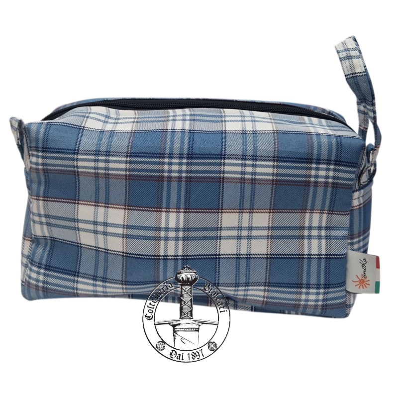 Trousse da Viaggio Rettangolare Tartan Verde